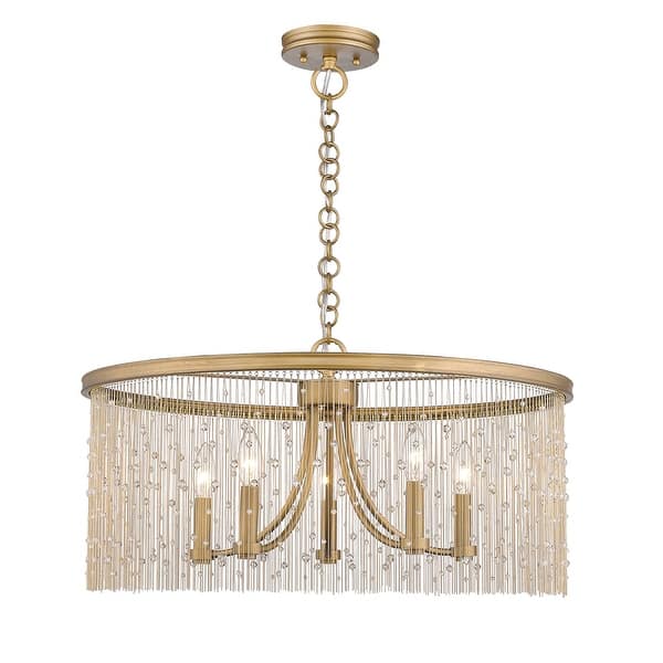 slide 2 of 5, Golden Lighting Marilyn 5 Light 25" Wide Taper Candle Chandelier with Peruvian Gold