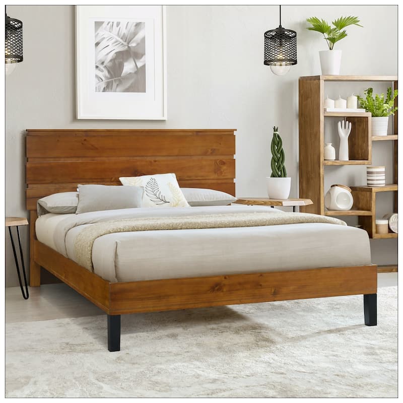 Mid-Century Modern Wood Bed