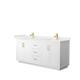 Option White, Gold Trim, White Quartz Top