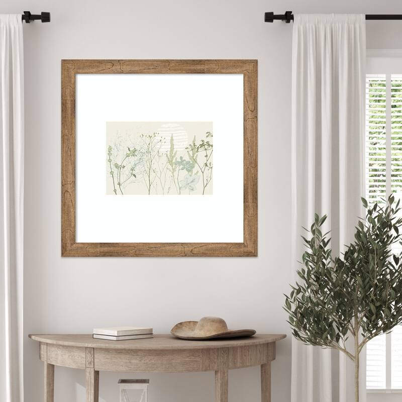 Plant based calming atmosphere natural green by Annick Wood Framed Wall Art Print