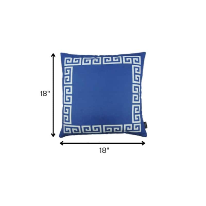 HomeRoots Yellow and White Greek Key Bordered Throw Pillow