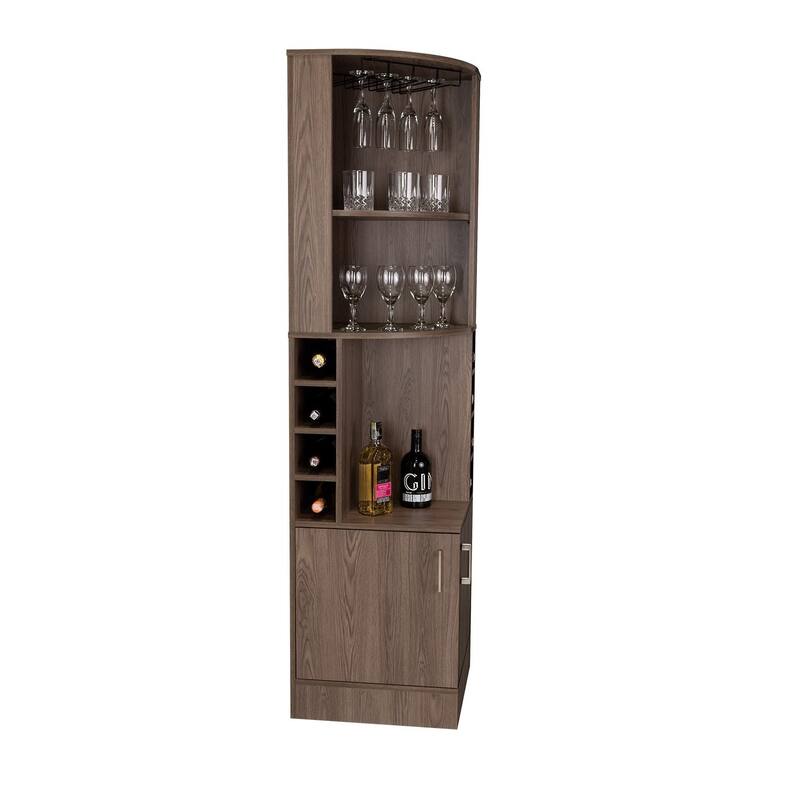 Syrah Corner Bar Cabinet, Two External Shelves