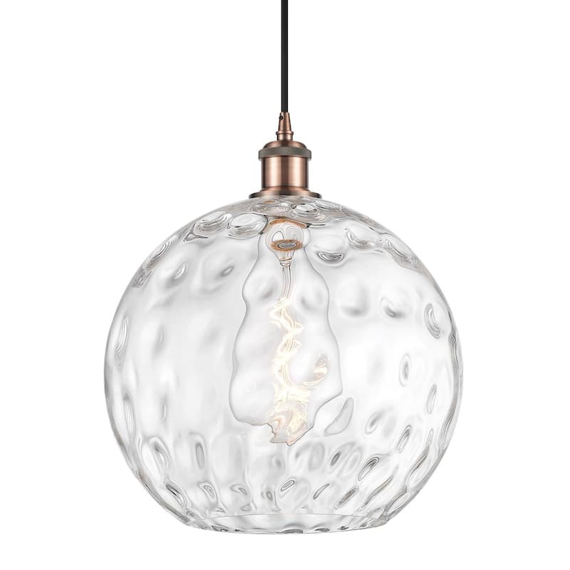 Innovations Lighting 516-1P-15-12 Athens Pendant Athens 12" Wide - Antique Copper / Clear Water Glass