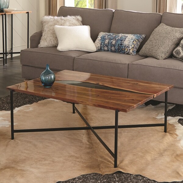 Carbon Loft Galvan 48-inch Acacia Wood and Acrylic Coffee ...