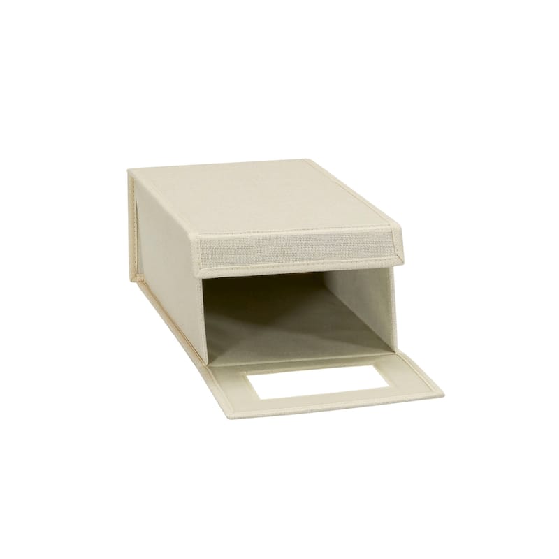 Household Essentials Small Drop Front Shoe Box, Cream, 2-Pack - 8'' x 13'' x 5''