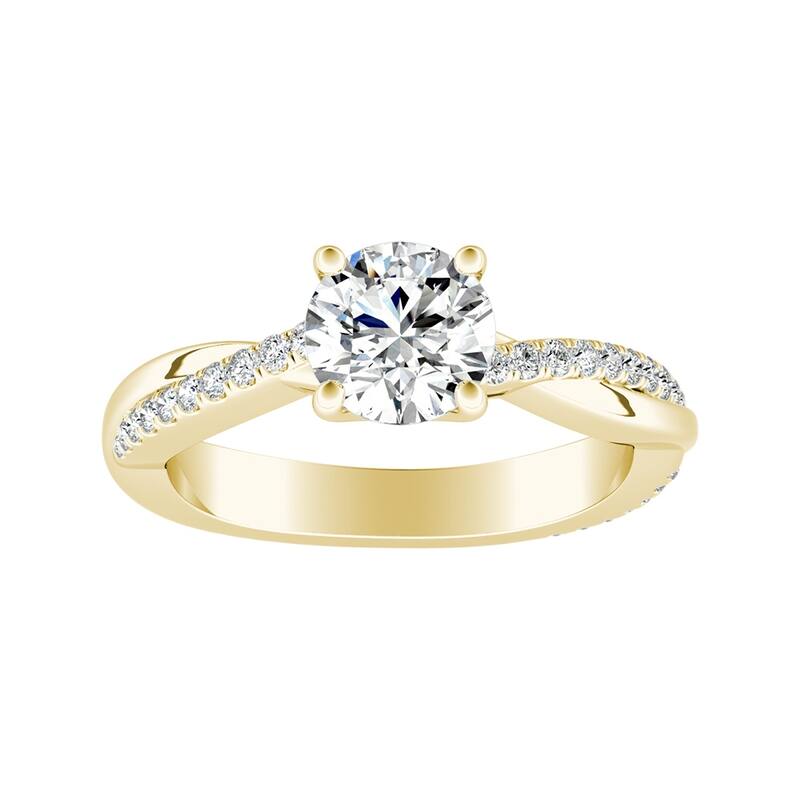 Auriya 14k Gold Contemporary Round Diamond Engagement Ring 5/8ctw (G-H, VS1-VS2)
