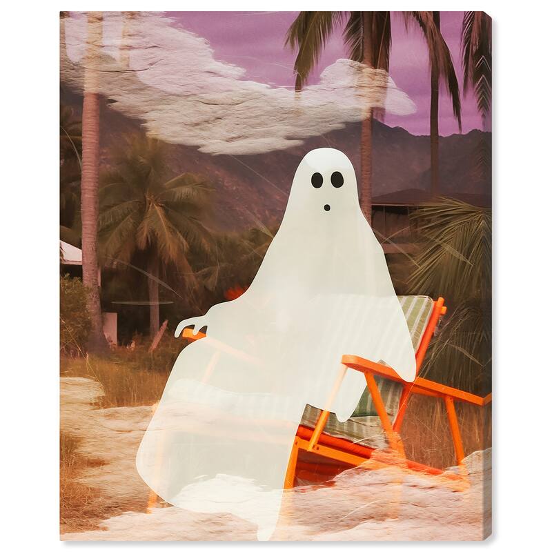 Wynwood Studio Canvas Holiday and Seasonal Ghostling White and Modern & Contemporary Wall Art Canvas Print