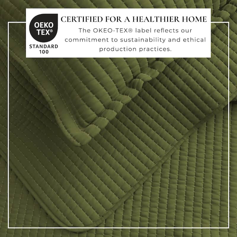 Linery & Co. Detailed Channel Stitch Microfiber Quilt Set With Shams.