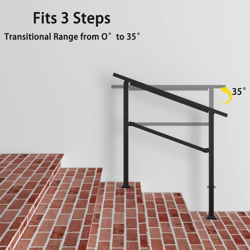 Sturdy Aluminum Stair Rail for Home, Hotel, Garden Choose from 3 Sizes