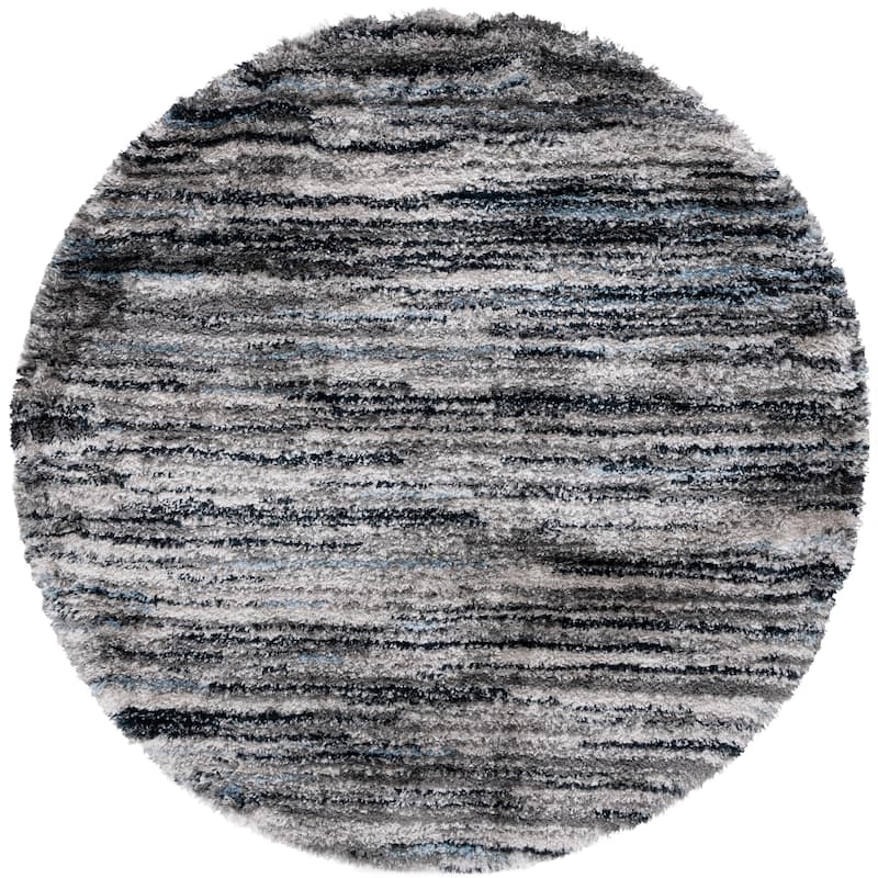 SAFAVIEH Cloud Shag Noemia Shag Rug - 6'7" Round - Grey/Blue