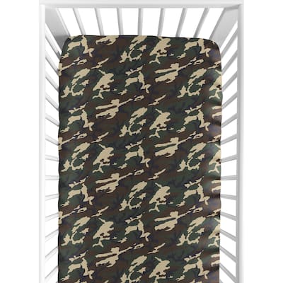 Sweet JoJo Designs Green Camo Fitted Crib Sheet