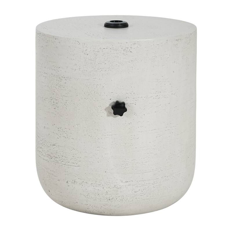 Roomfitters Olga Outdoor Patio Side Table Umbrella Base with Sand Filling Design, MGO Lime White Concrete Look - Lime White