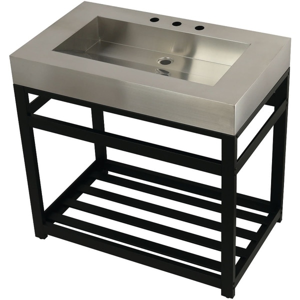 Kingston Brass KVSP3722A Fauceture 37" Free Standing Console Set with Drop In Sink and Console Base