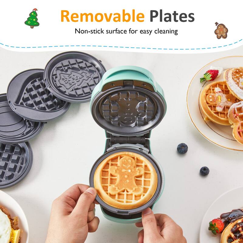 6 in 1 Mini Waffle Maker - N/A