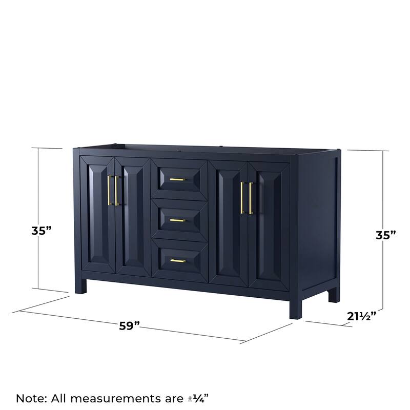 Wyndham Collection Daria 59" Double Free Standing Vanity Cabinet Only