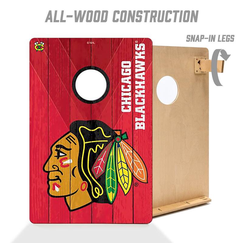 Chicago Blackhawks NHL Tailgate Cornhole Board Set