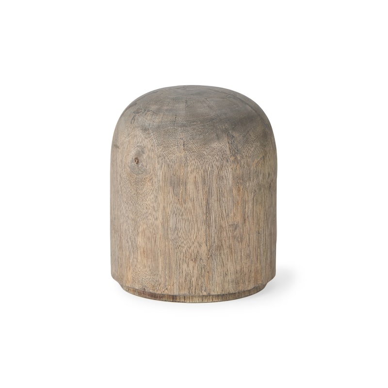 Knox Large Gray-Wash Wood Decorative Object - 6.0L x 6.0W x 7.0H - Grey
