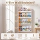preview thumbnail 17 of 18, Costway Kids Bookshelf, 4-Tier Wall Mounted Book Shelf for Toys,