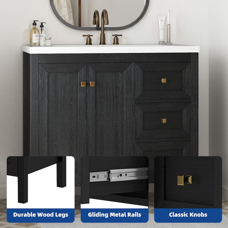 Moasis 36"/42" Bathroom Vanity Cabinet Set with Sink Combo and 3 Drawers & Cabient
