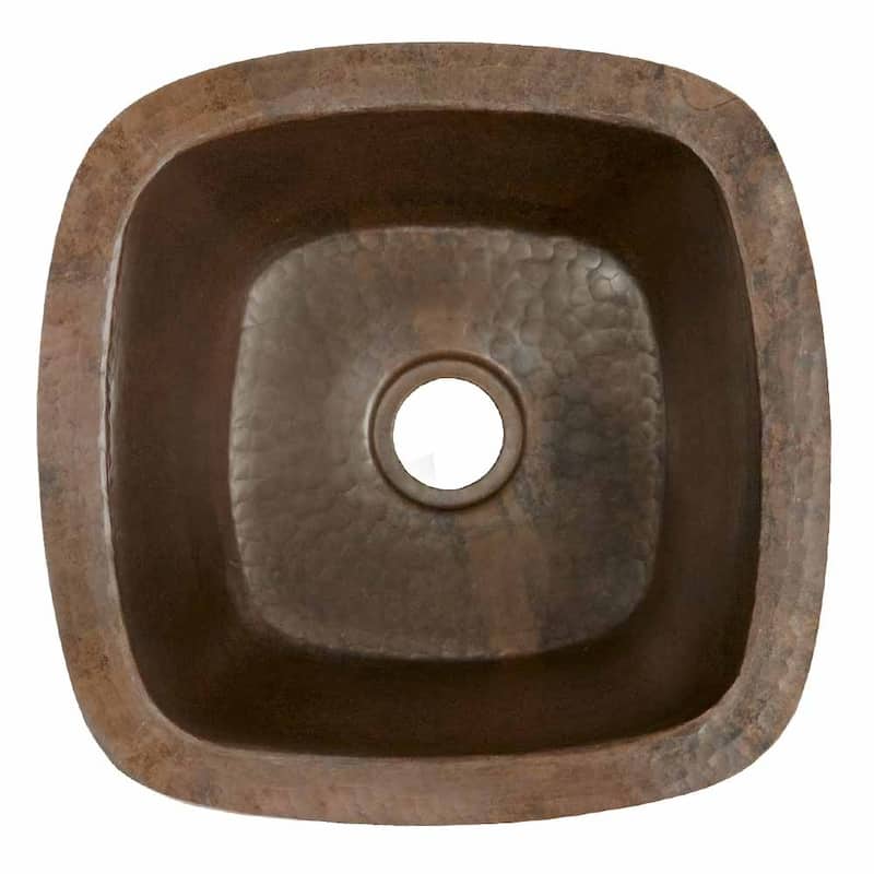 Rincon Hand Hammered Copper 13-inch Square Undermount Bar/ Prep Sink
