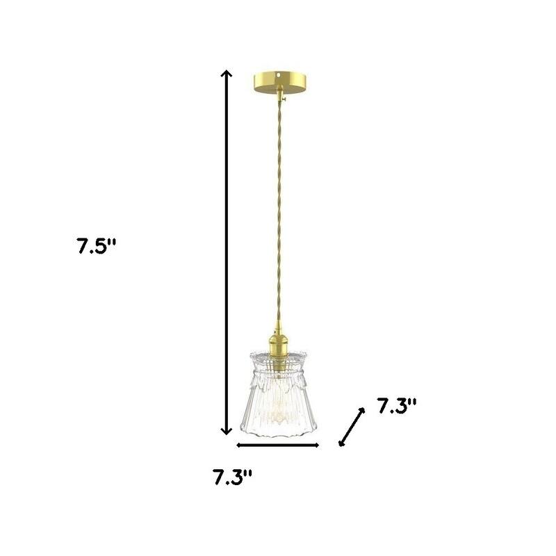 HomeRoots Kitchen Island Cylinder Glass Edison Bulb Dimmable Ceiling Light With Clear Shades - 7.3' X '7.5' X '7.3