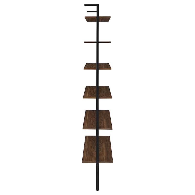 Owens 31-Inch 6-Shelf Wall Bookshelf Walnut