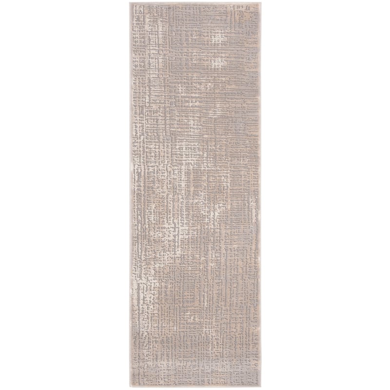 SAFAVIEH Meadow Jilia Modern Abstract Rug - 2'7" x 8' Runner - Ivory/Grey