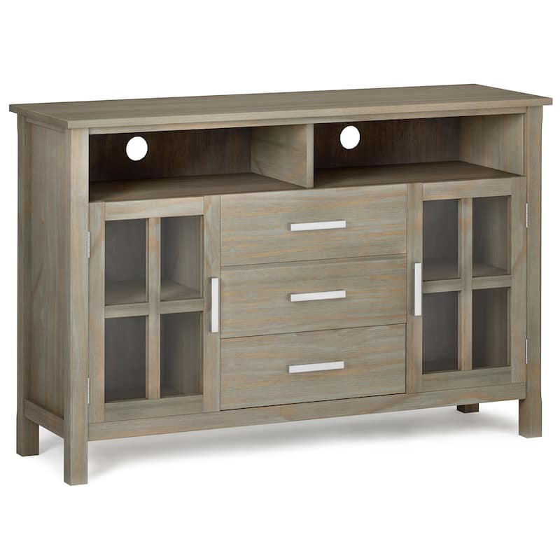 WYNDENHALL Waterloo SOLID WOOD 53 inch Wide Contemporary TV Media Stand - 53"w x 16.5"d x 34.8" h