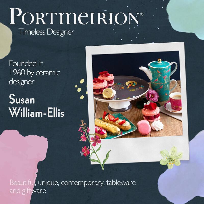 Portmeirion Sara Miller London Chelsea Set of 4 Espresso Cups and Saucers - 4 oz