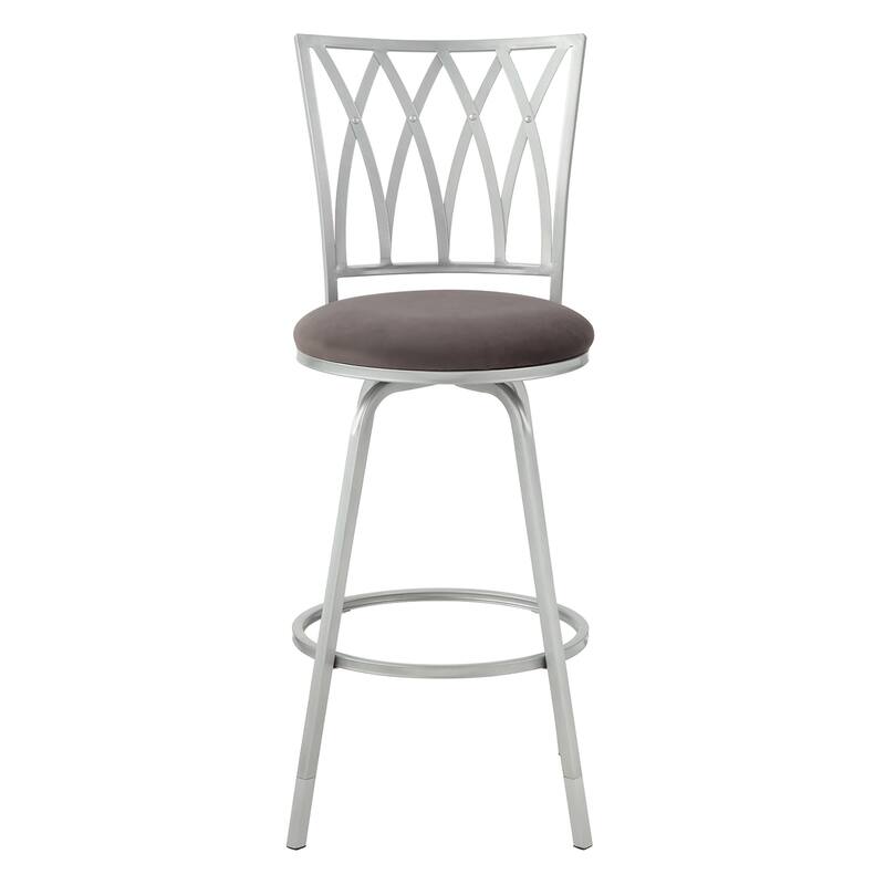 Azalea Park Set of 2 Indoor Adjustable Lattice Swivel Barstool - 16.93 W x 19.69 D x 39.69-43.62 H"