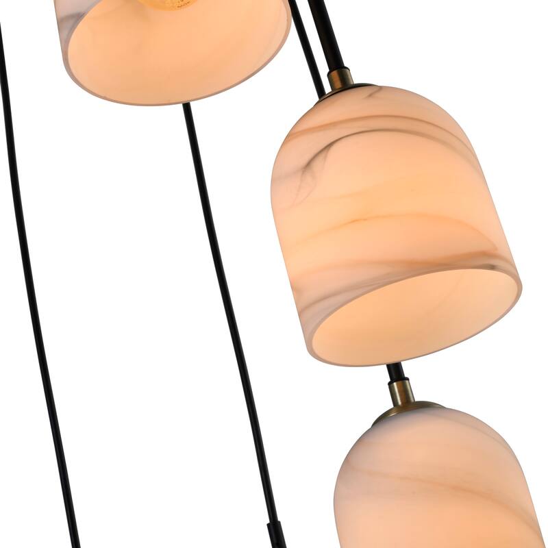 Artcraft Crema 8-Light Chandelier 18.5" - Black with Brushed Brass Accent