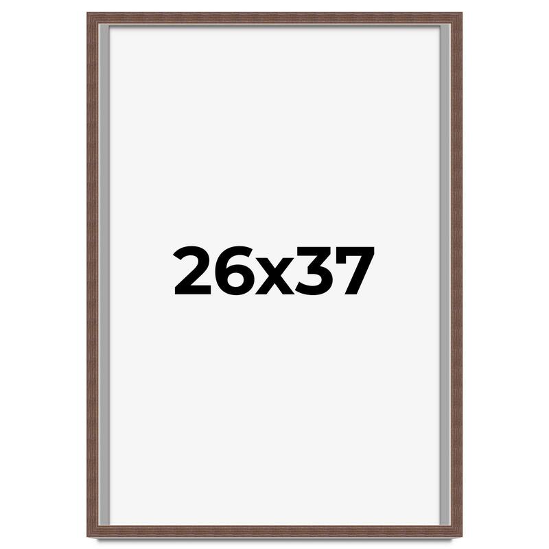 26x37 Shadow Box Frame Brown | 1.125 inches Deep Real Wood Rustic