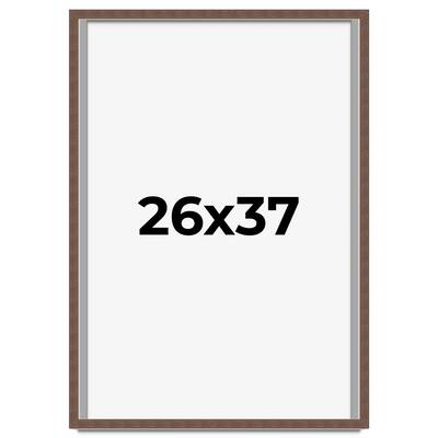 26x37 Shadow Box Frame Brown | 1.125 inches Deep Real Wood Rustic