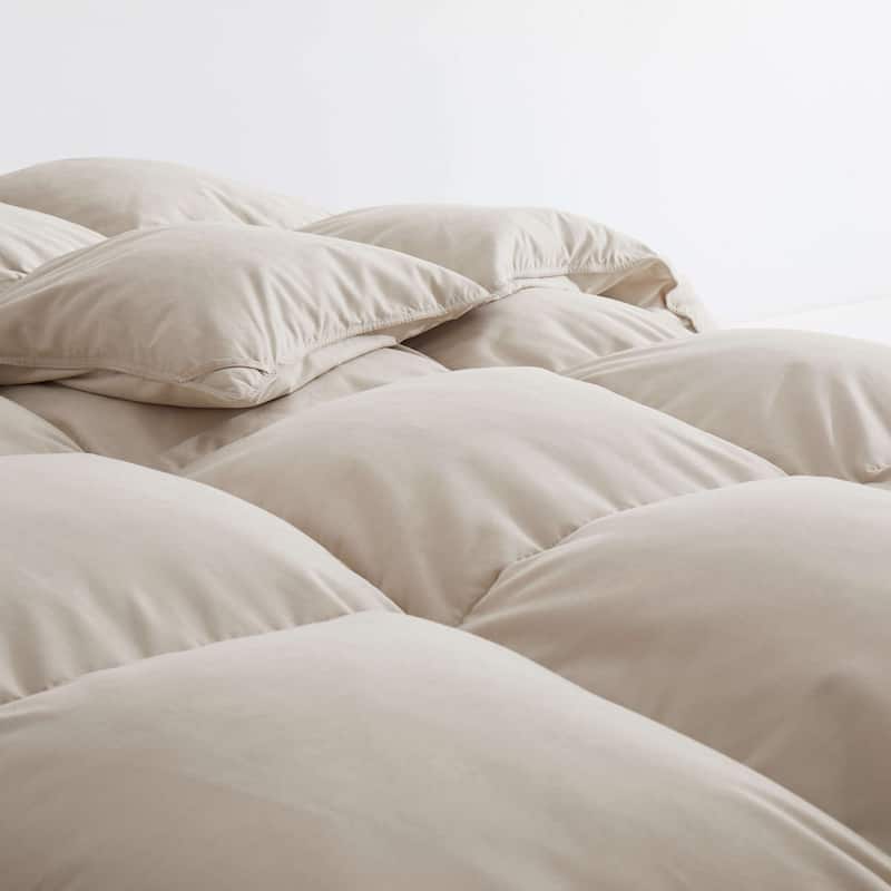 Medium Warmth All Season 600 Fill Power White Goose Feather Down Comforter Duvet Insert