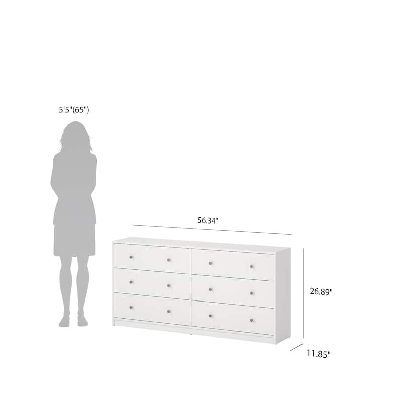 Porch & Den Zoe 3-Piece Bedroom Set - 6 Drawer Double Dresser And Chest Set Of 2