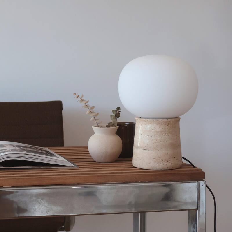 Brightech Neptune 12 in. Mid-Century Modern Gradient Dimmable Integrated LED Bedside Table Lamp