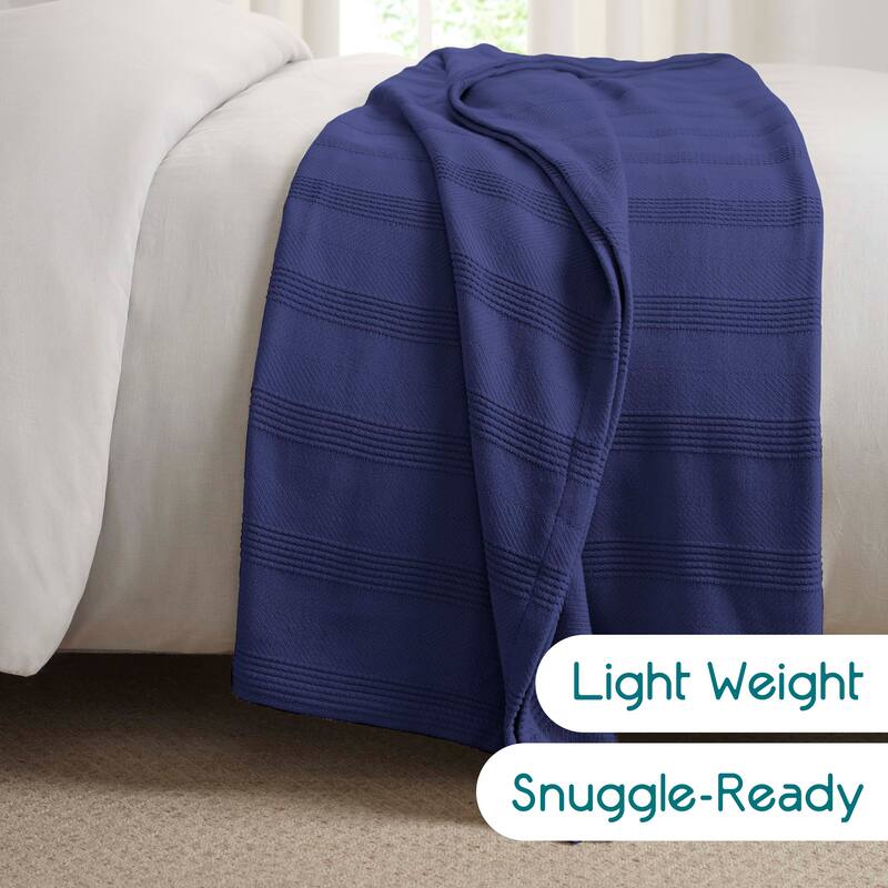 Vellux Cotton Knit Blanket Super Soft Lightweight All Season Throw