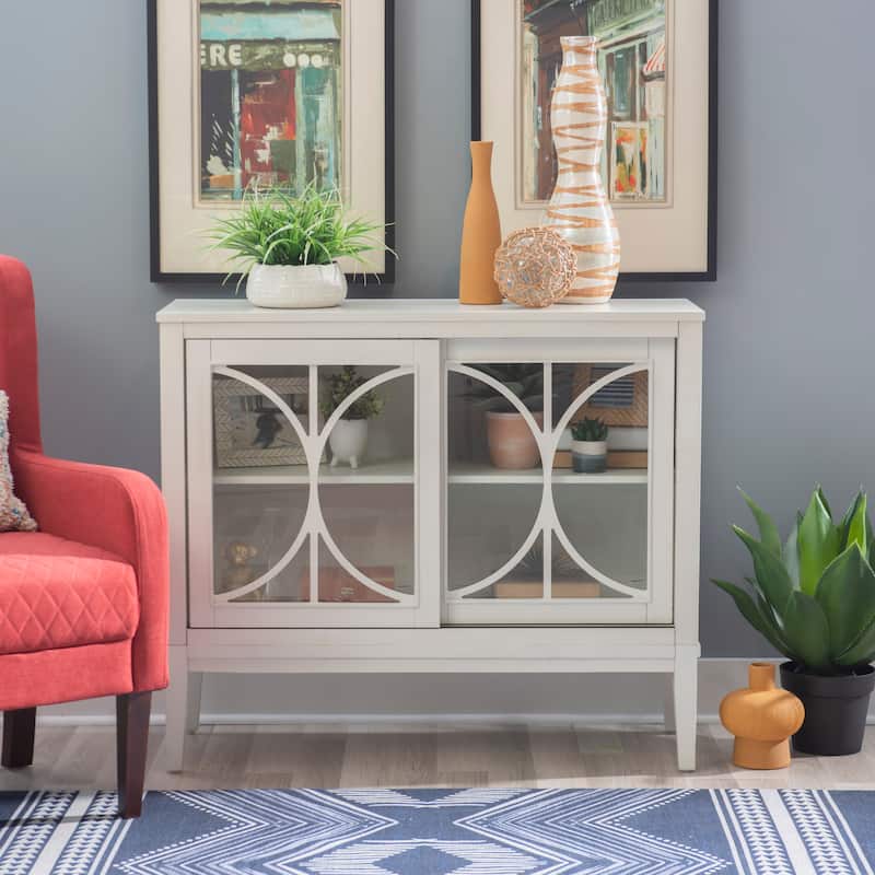 Delcy Wood 2-Door Adjustable Accent Cabinet - White
