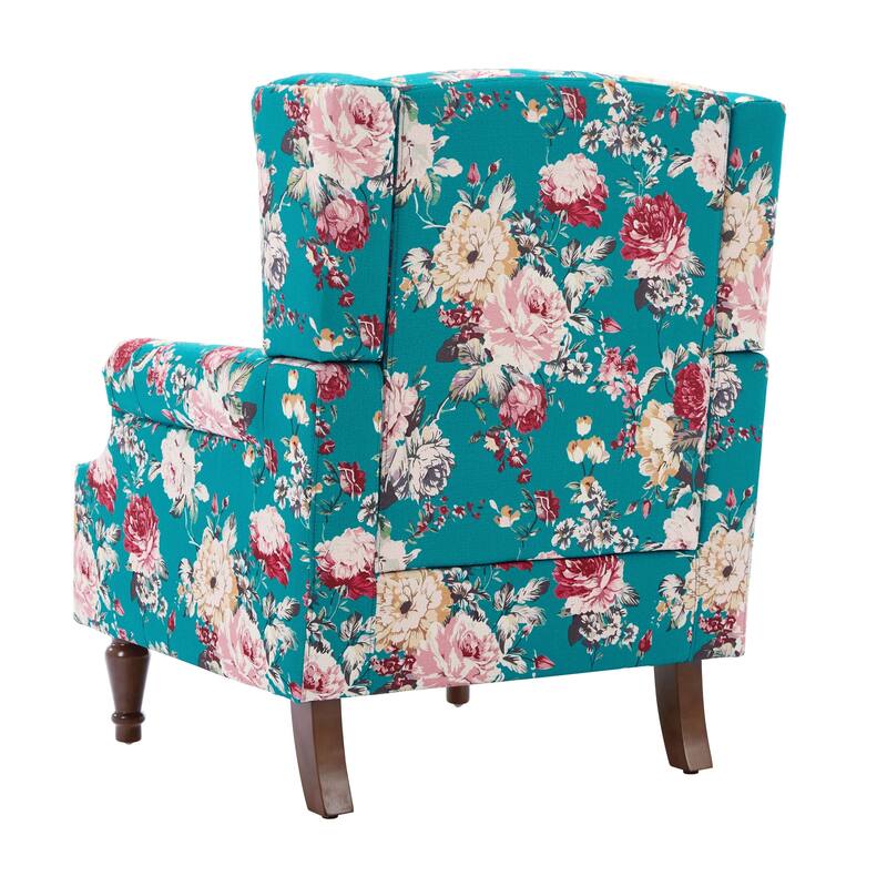 Patterned Upholstered Accent Chair for Living Room