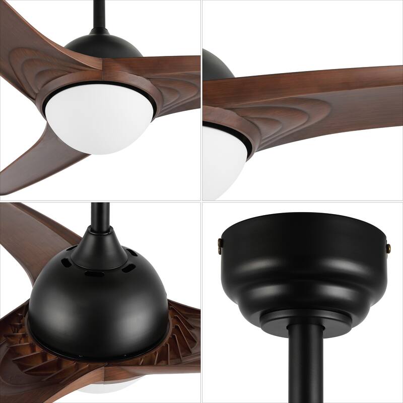 Aviator 52" 1-Light Industrial Iron/Plastic Mobile-App/Remote-Controlled 6-Speed Propeller LED Ceiling Fan, by JONATHAN Y