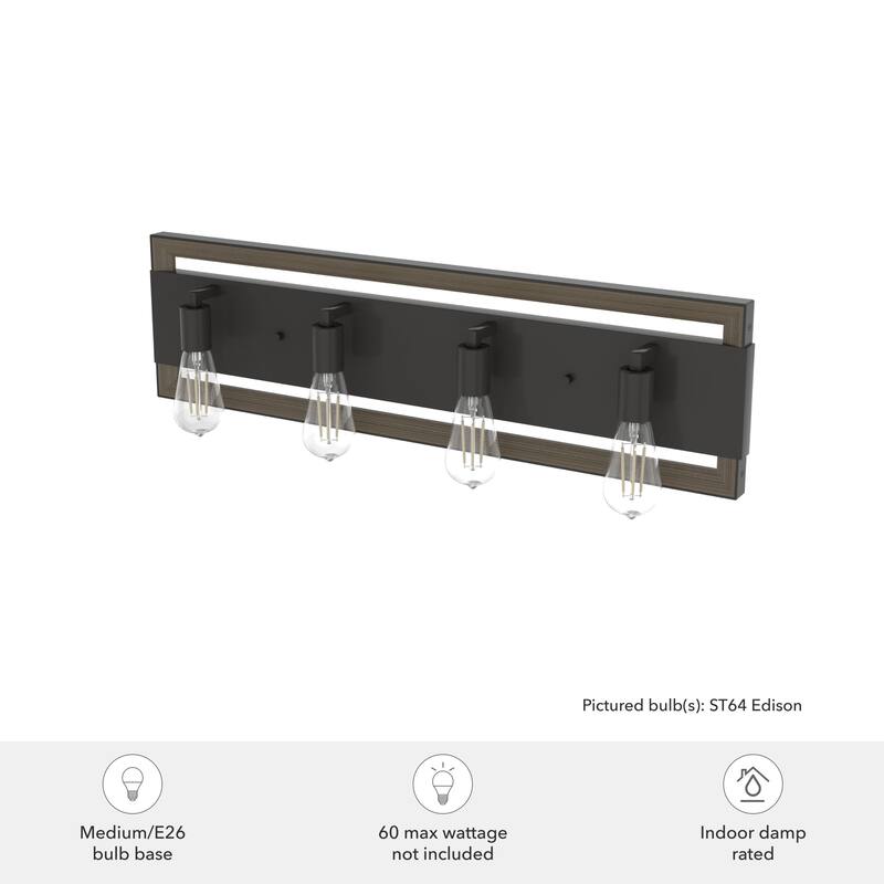 Hunter Woodburn Vanity Wall Light - Modern Farmhouse, Transitional, Rustic - Damp Rated!