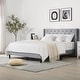 preview thumbnail 11 of 70, Spruce & Spring Eleanor Upholstered Platform Bed Frame with Vertical Stripe Headboard