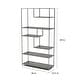 preview thumbnail 7 of 8, Zaur Urban 6-Shelf Grey Metal Open Back Tiered Bookshelf by Furniture of America