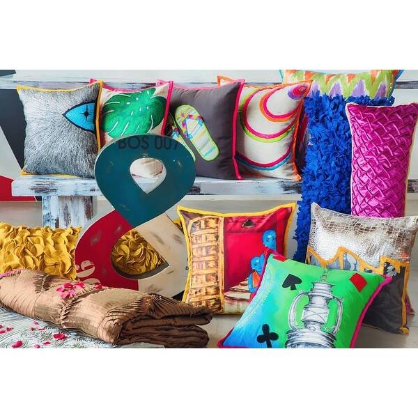 Shop Cotton Eclectic Boho Decorative Handmade Red Throw Pillow