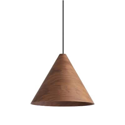 Conique 2-Light Pendant in Dark Walnut - Silver