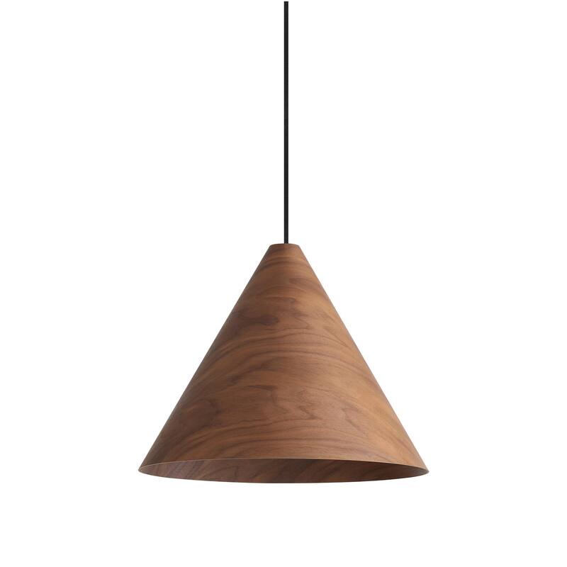 Golden Lighting Conique 2-light Pendant in Dark Walnut - Silver