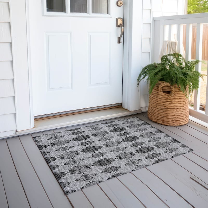 Machine Washable Indoor/ Outdoor Chantille Modern Boho Damask Rug
