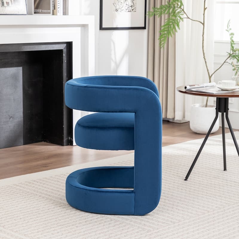 SEYNAR Modern Velvet E-Shaped Open Back Dining chair Set of 6