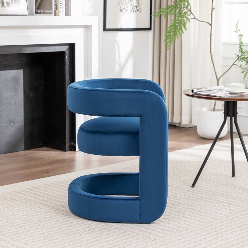 SEYNAR Modern Velvet E-Shaped Open Back Dining chair