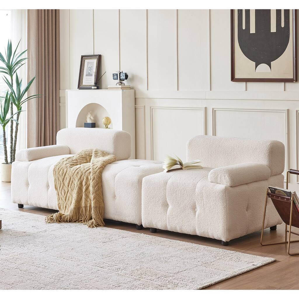 91.3 in. Purely Handmade Modern DIY 3-Piece Modular Sectional Sofa Set